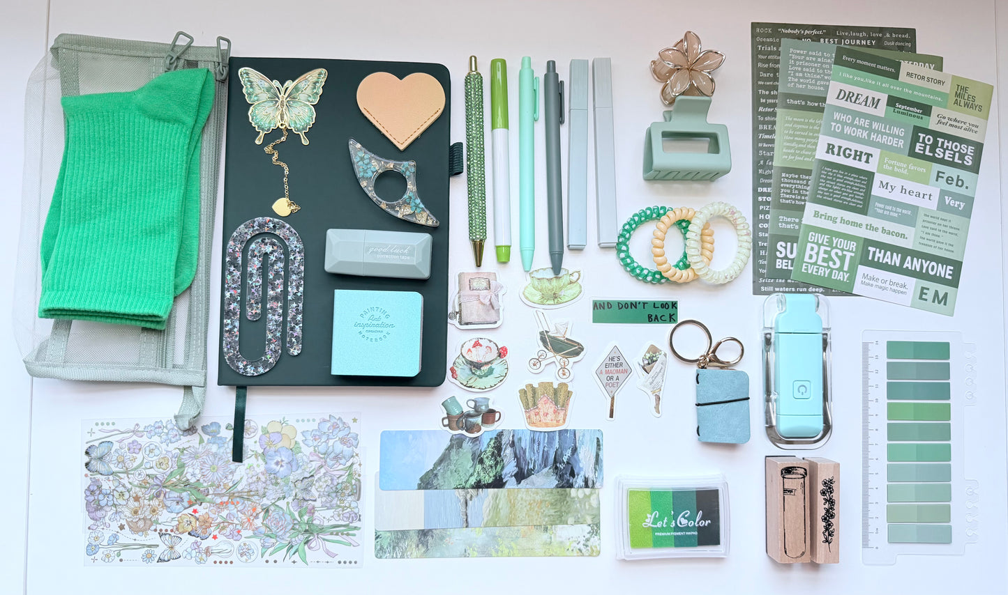 Mint / Sage Aesthetic Stationery Box 🌿