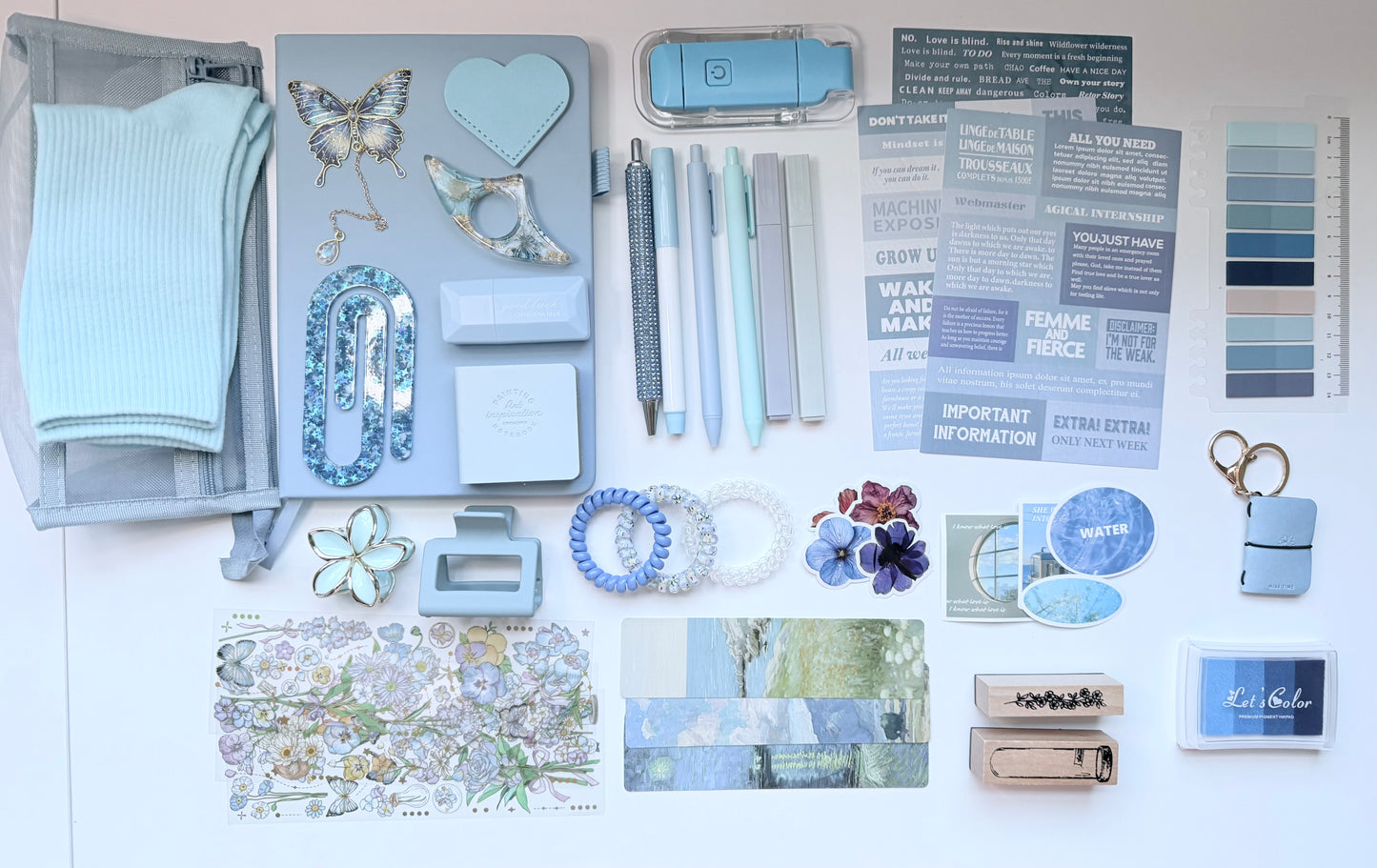 Light Blue Aesthetic Stationery Box 🩵